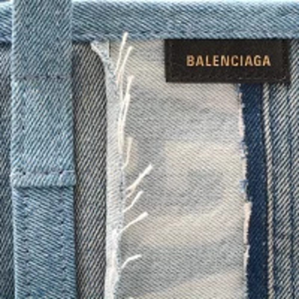 Balenciaga bag tote shoulder Barbes denim blue - Picture 8 of 10